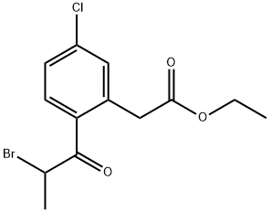 Ethyl 2-(2-bromopropanoyl)-5-chlorophenylacetate Structural