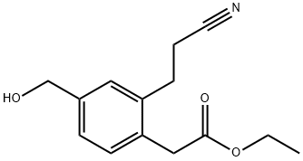 Ethyl 2-(2-cyanoethyl)-4-(hydroxymethyl)phenylacetate Structural