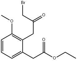 Ethyl 2-(3-bromo-2-oxopropyl)-3-methoxyphenylacetate Structural