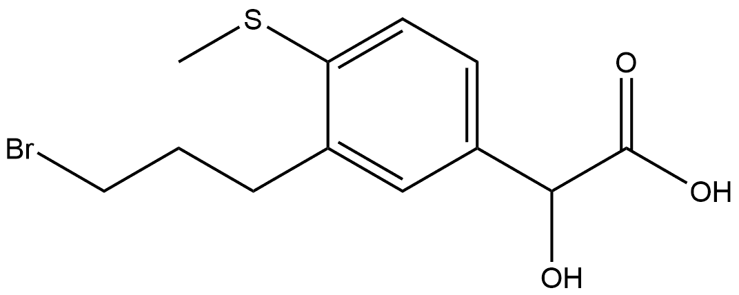 Benzeneacetic acid, 3-(3-bromopropyl)-α-hydroxy-4-(methylthio)- Structural