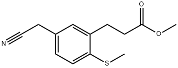 Methyl 3-(5-(cyanomethyl)-2-(methylthio)phenyl)propanoate Structural