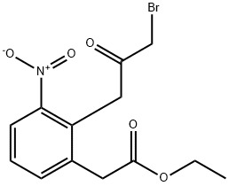 Ethyl 2-(3-bromo-2-oxopropyl)-3-nitrophenylacetate Structural