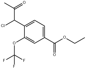 Ethyl 4-(1-chloro-2-oxopropyl)-3-(trifluoromethoxy)benzoate Structural