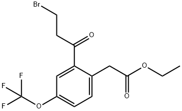 Ethyl 2-(3-bromopropanoyl)-4-(trifluoromethoxy)phenylacetate Structural
