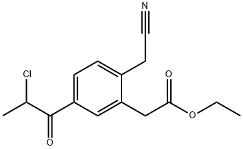 Ethyl 5-(2-chloropropanoyl)-2-(cyanomethyl)phenylacetate Structural
