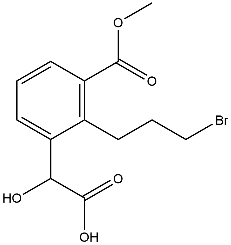 Methyl 2-(3-bromopropyl)-3-(carboxy(hydroxy)methyl)benzoate Structural