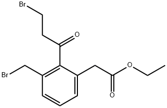 Ethyl 3-(bromomethyl)-2-(3-bromopropanoyl)phenylacetate Structural