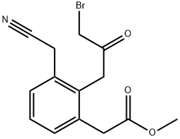 Methyl 2-(3-bromo-2-oxopropyl)-3-(cyanomethyl)phenylacetate Structural