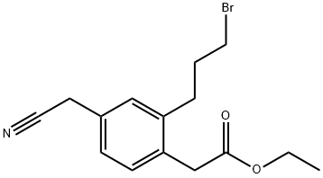 Ethyl 2-(3-bromopropyl)-4-(cyanomethyl)phenylacetate Structural