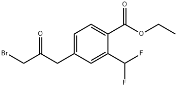 Ethyl 4-(3-bromo-2-oxopropyl)-2-(difluoromethyl)benzoate Structural