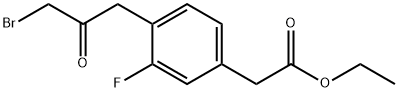Ethyl 4-(3-bromo-2-oxopropyl)-3-fluorophenylacetate Structural