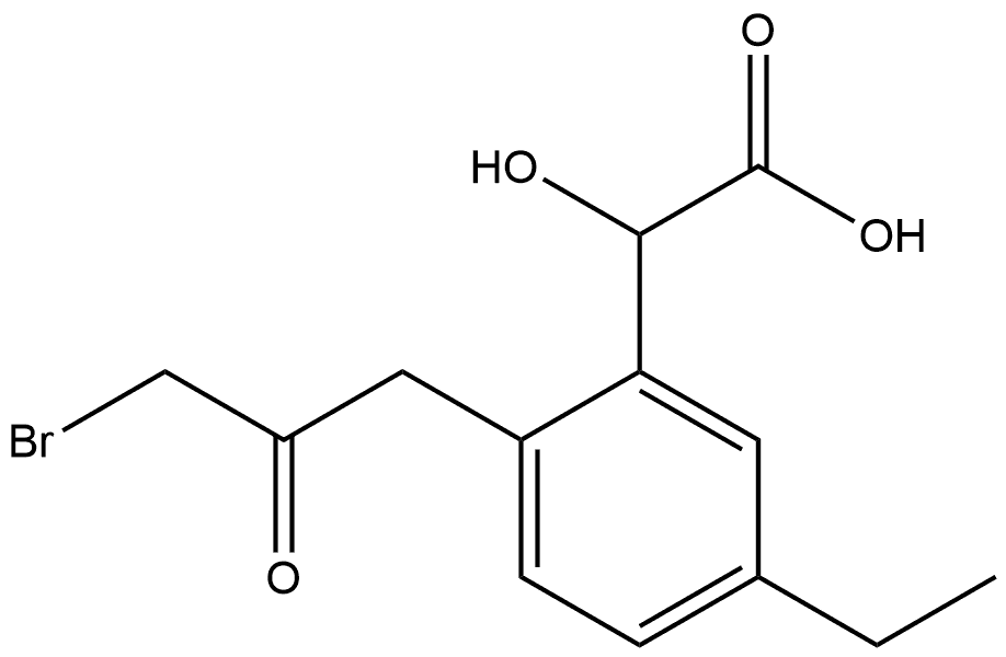 Benzeneacetic acid, 2-(3-bromo-2-oxopropyl)-5-ethyl-α-hydroxy- Structural