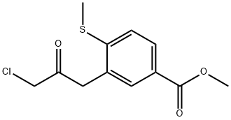 Methyl 3-(3-chloro-2-oxopropyl)-4-(methylthio)benzoate Structural