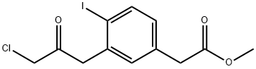 Methyl 3-(3-chloro-2-oxopropyl)-4-iodophenylacetate Structural