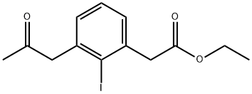 Ethyl 2-iodo-3-(2-oxopropyl)phenylacetate Structural