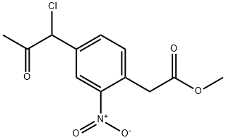 Methyl 4-(1-chloro-2-oxopropyl)-2-nitrophenylacetate Structural