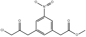 Methyl 3-(3-chloro-2-oxopropyl)-5-nitrophenylacetate Structural