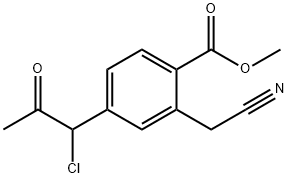 Methyl 4-(1-chloro-2-oxopropyl)-2-(cyanomethyl)benzoate Structural