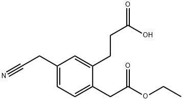 Ethyl 2-(2-carboxyethyl)-4-(cyanomethyl)phenylacetate Structural