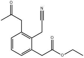 Ethyl 2-(cyanomethyl)-3-(2-oxopropyl)phenylacetate Structural