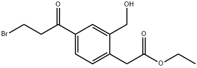 Ethyl 4-(3-bromopropanoyl)-2-(hydroxymethyl)phenylacetate Structural