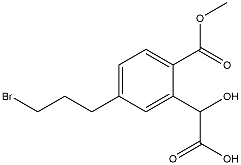 Methyl 4-(3-bromopropyl)-2-(carboxy(hydroxy)methyl)benzoate Structural