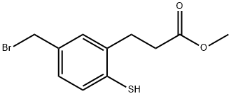 Methyl 5-(bromomethyl)-2-mercaptophenylpropanoate Structural