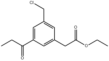Ethyl 3-(chloromethyl)-5-propionylphenylacetate Structural