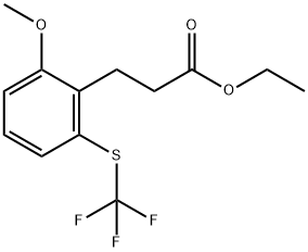 Ethyl 3-(2-methoxy-6-(trifluoromethylthio)phenyl)propanoate Structural