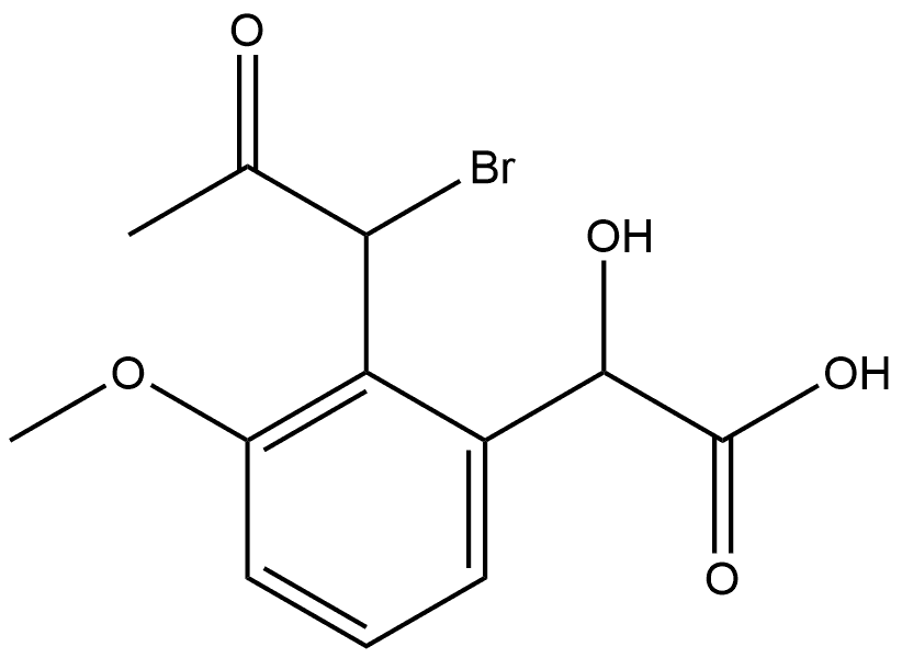 Benzeneacetic acid, 2-(1-bromo-2-oxopropyl)-α-hydroxy-3-methoxy- Structural