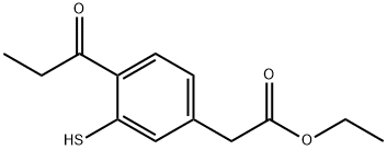 Ethyl 3-mercapto-4-propionylphenylacetate Structural