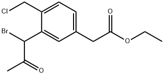 Ethyl 3-(1-bromo-2-oxopropyl)-4-(chloromethyl)phenylacetate Structural
