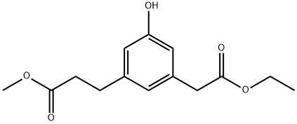 Ethyl 3-hydroxy-5-(3-methoxy-3-oxopropyl)phenylacetate Structural