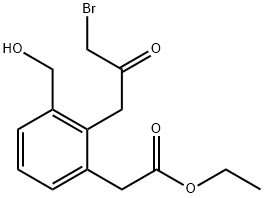 Ethyl 2-(3-bromo-2-oxopropyl)-3-(hydroxymethyl)phenylacetate Structural