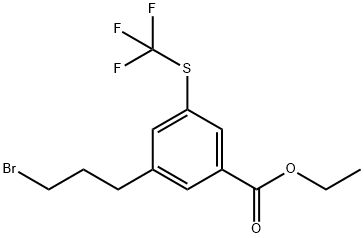 Ethyl 3-(3-bromopropyl)-5-(trifluoromethylthio)benzoate Structural
