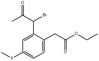 Ethyl 2-(1-bromo-2-oxopropyl)-4-(methylthio)phenylacetate Structural