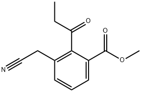 Methyl 3-(cyanomethyl)-2-propionylbenzoate Structural