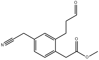 Methyl 4-(cyanomethyl)-2-(3-oxopropyl)phenylacetate Structural