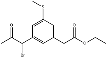 Ethyl 3-(1-bromo-2-oxopropyl)-5-(methylthio)phenylacetate Structural