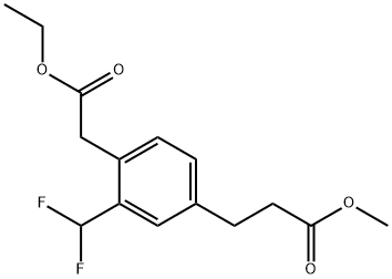 Ethyl 2-(difluoromethyl)-4-(3-methoxy-3-oxopropyl)phenylacetate Structural