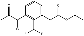 Ethyl 3-(1-bromo-2-oxopropyl)-2-(difluoromethyl)phenylacetate Structural