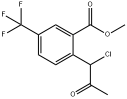 Methyl 2-(1-chloro-2-oxopropyl)-5-(trifluoromethyl)benzoate Structural