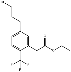 Ethyl 5-(3-chloropropyl)-2-(trifluoromethyl)phenylacetate Structural