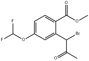 Methyl 2-(1-bromo-2-oxopropyl)-4-(difluoromethoxy)benzoate Structural