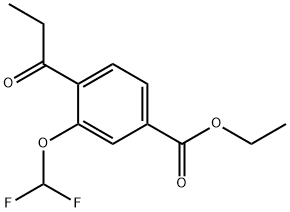 Ethyl 3-(difluoromethoxy)-4-propionylbenzoate Structural