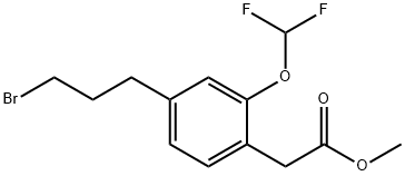 Methyl 4-(3-bromopropyl)-2-(difluoromethoxy)phenylacetate Structural