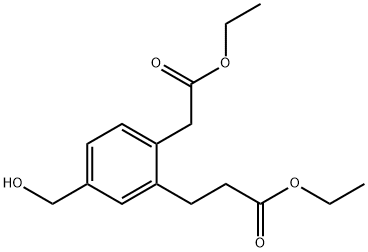 Ethyl 2-(3-ethoxy-3-oxopropyl)-4-(hydroxymethyl)phenylacetate Structural