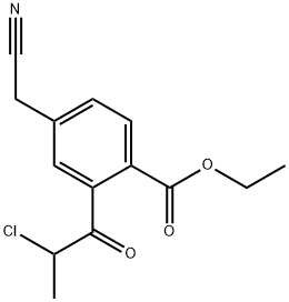 Ethyl 2-(2-chloropropanoyl)-4-(cyanomethyl)benzoate Structural