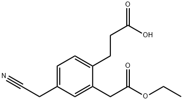 Ethyl 2-(2-carboxyethyl)-5-(cyanomethyl)phenylacetate Structural