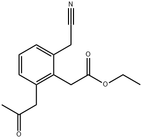 Ethyl 2-(cyanomethyl)-6-(2-oxopropyl)phenylacetate Structural